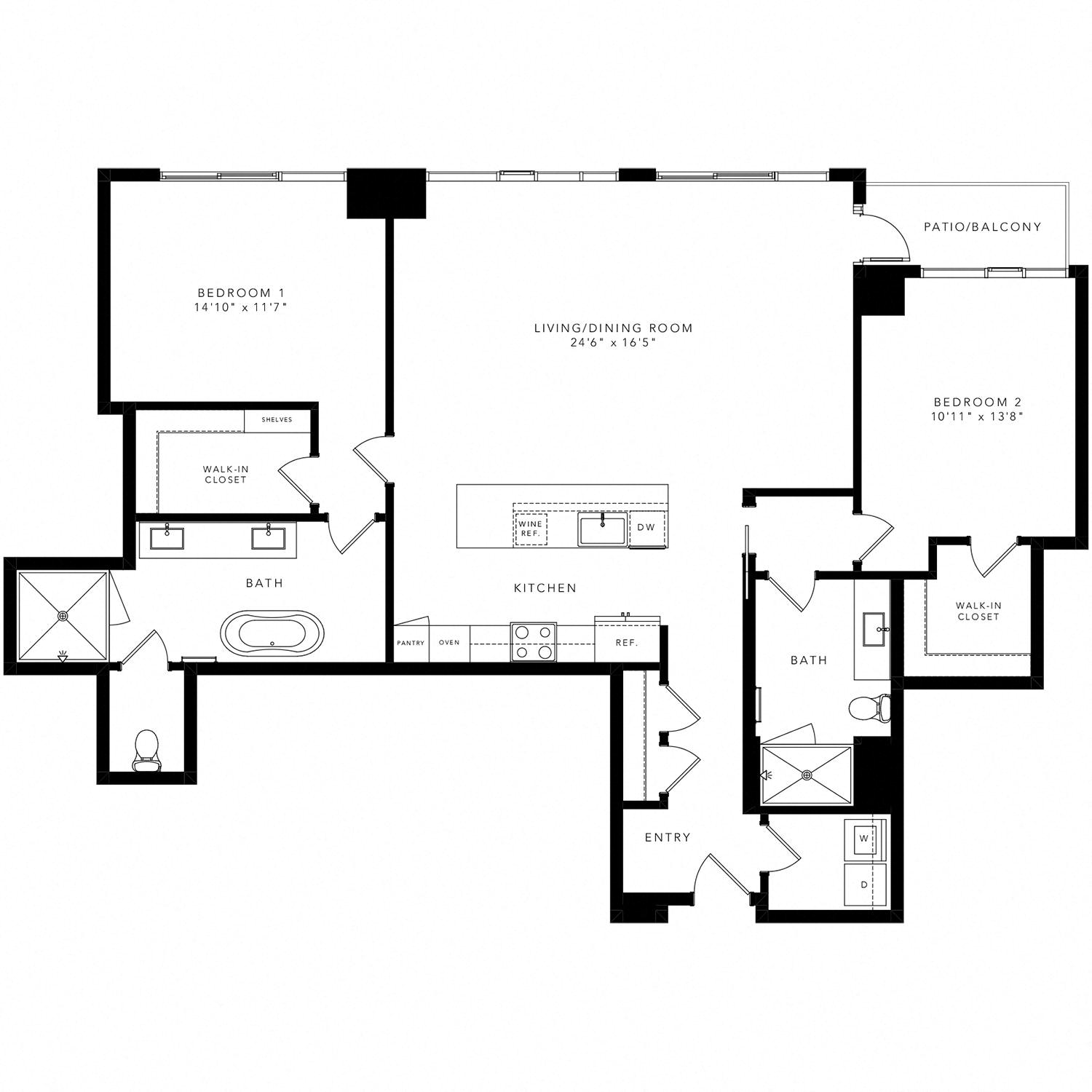 Floor plan layout diagram for PH - 7